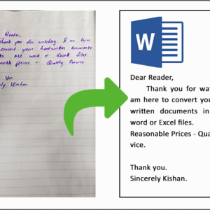 Handwritten Notes to Digital Document Typing