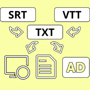 Subtitles SRT to VTT or ASS Format