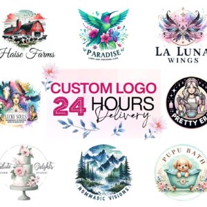 Watercolor or Hand-Drawn Artistic Logo