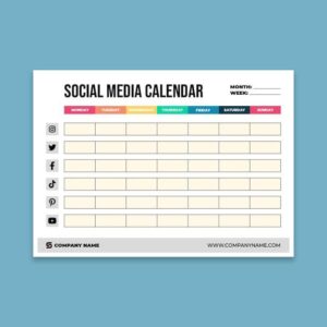 Monthly Social Media Content Calendar Design